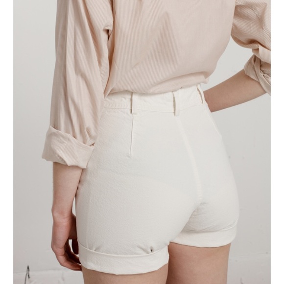 Jesse Kamm Cut Off Shorts in Salt White - Picture 3 of 6